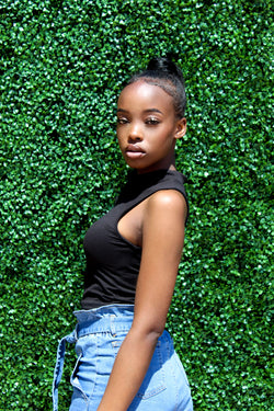 Mock Neck Crop Top