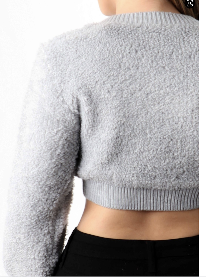 Julia Crop Sweater-Gray