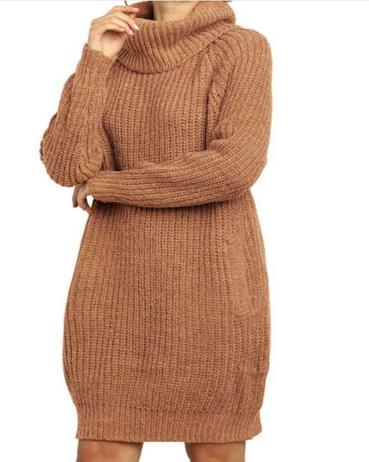 Khaki Sweater Dress
